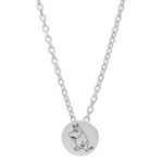 Rhodium silver necklace Moomin Disc Enamel 8 mm 38+5 cm