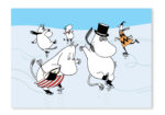 Putinki Winter postcard Moomins skating