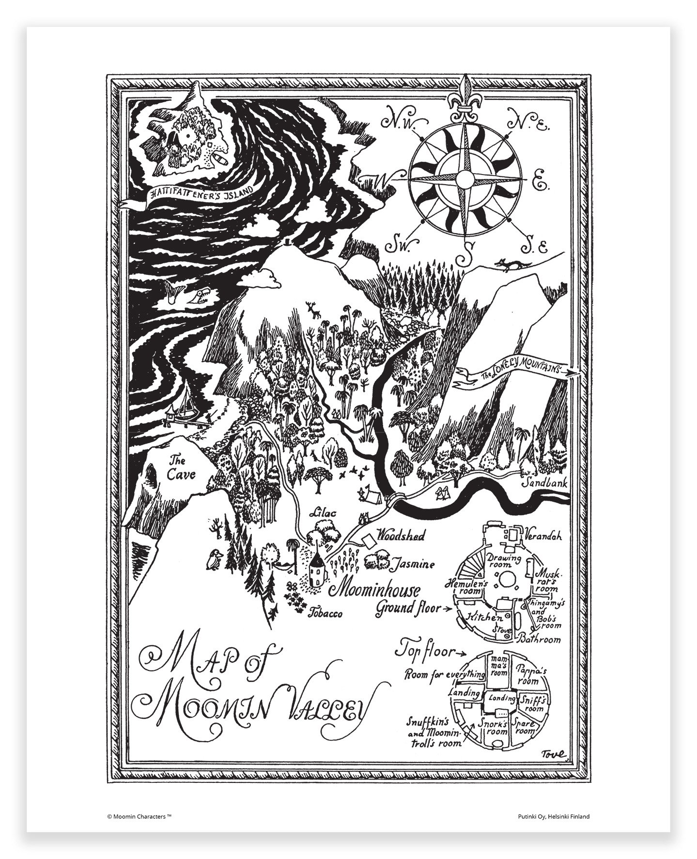 Putinki Poster Map of Moominvalley - English