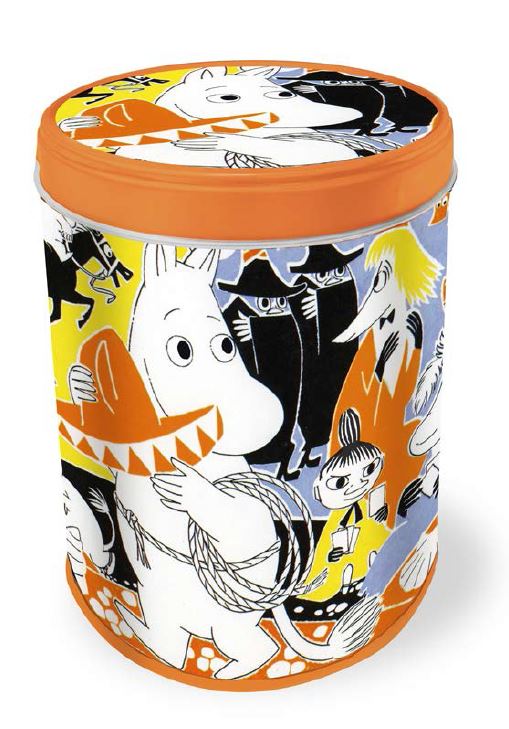 Fazer Moomin shaped biscuits in a tin
