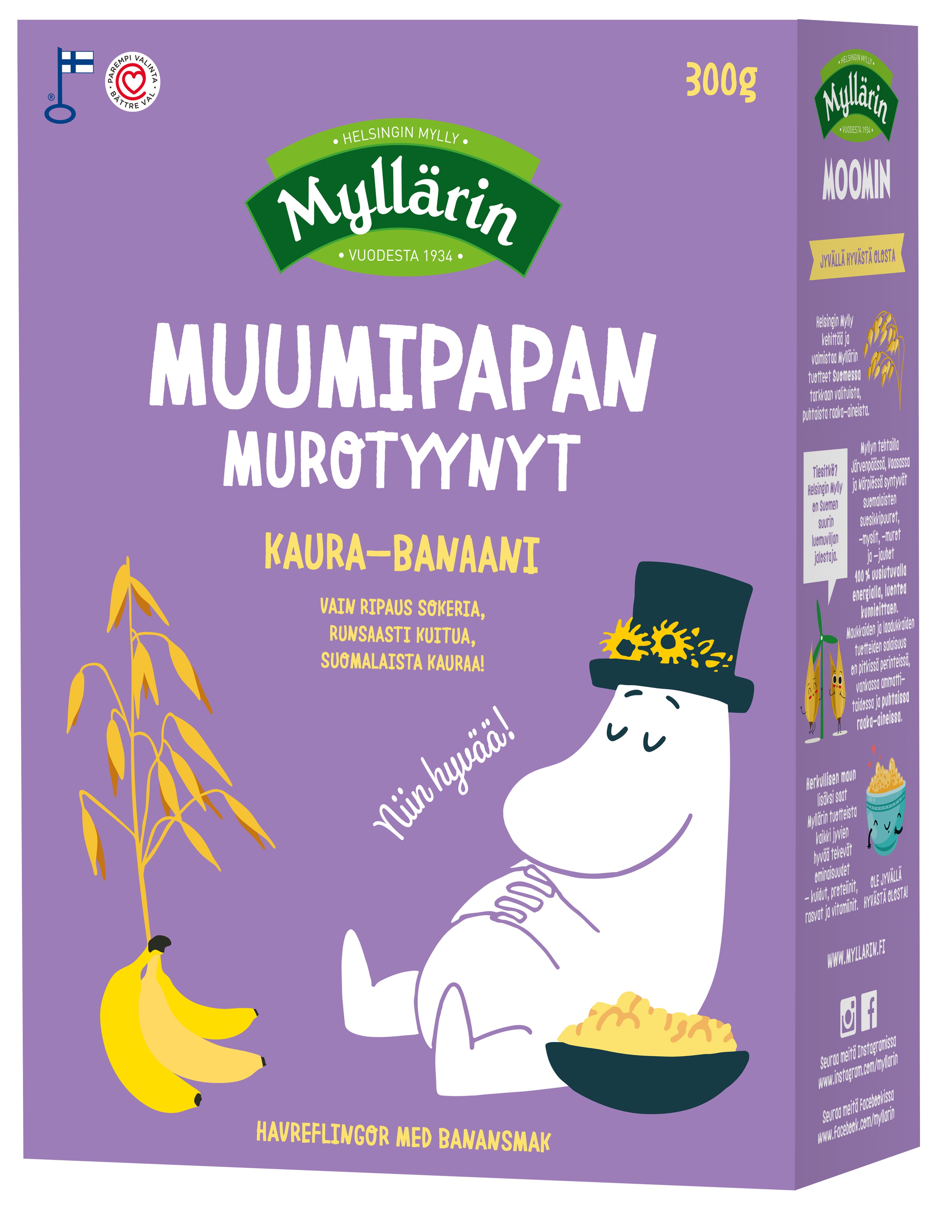 Myllärin Moominpappa's Oat-Banana Puffs 300 g