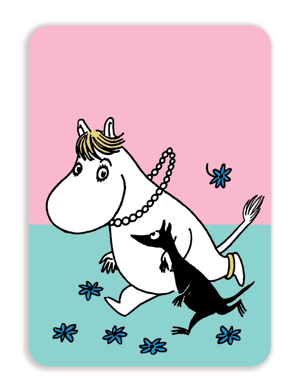 Putinki Postcard with rounded corners Snorkmaiden running