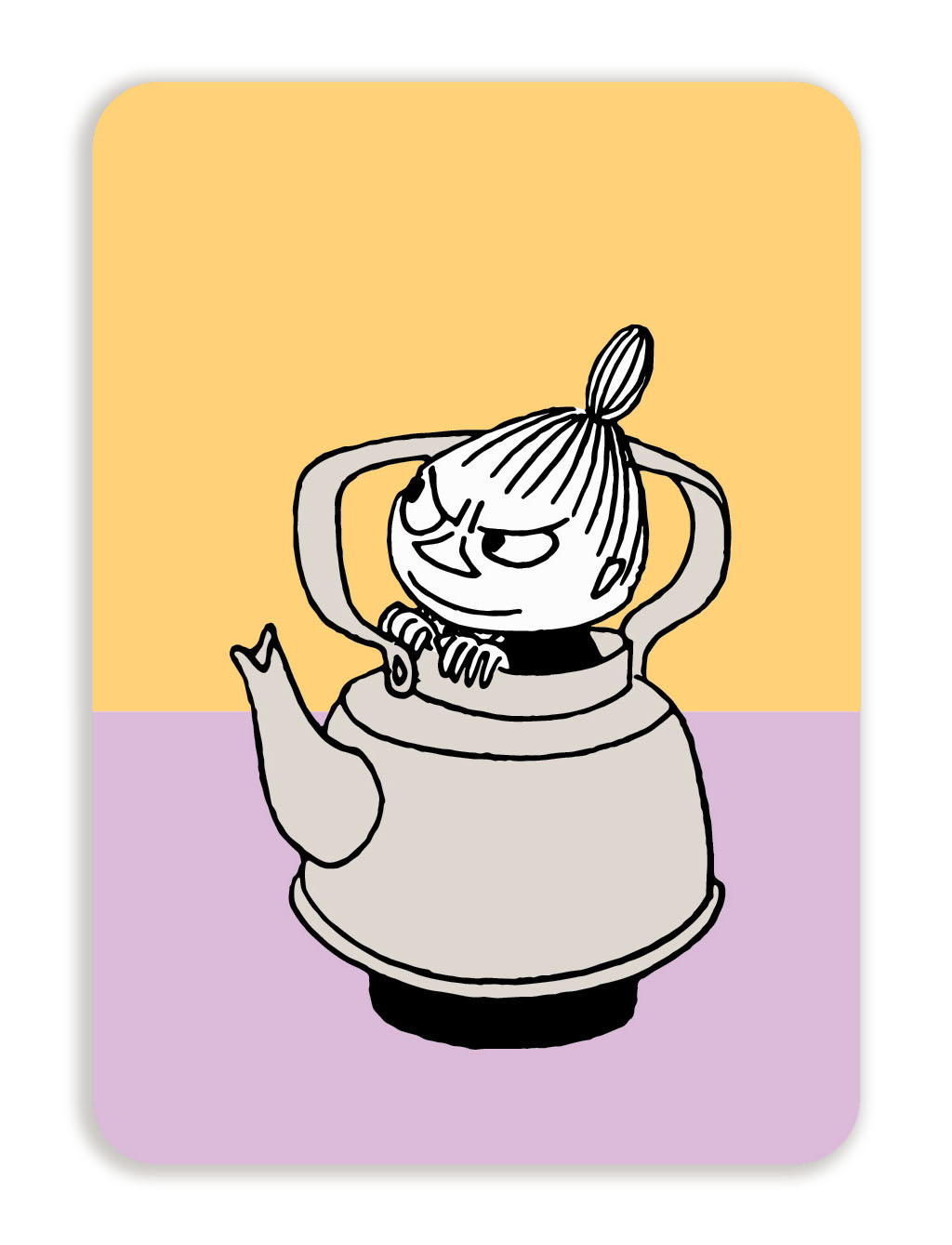 Putinki Postcard with rounded corners Little My in a coffee pot