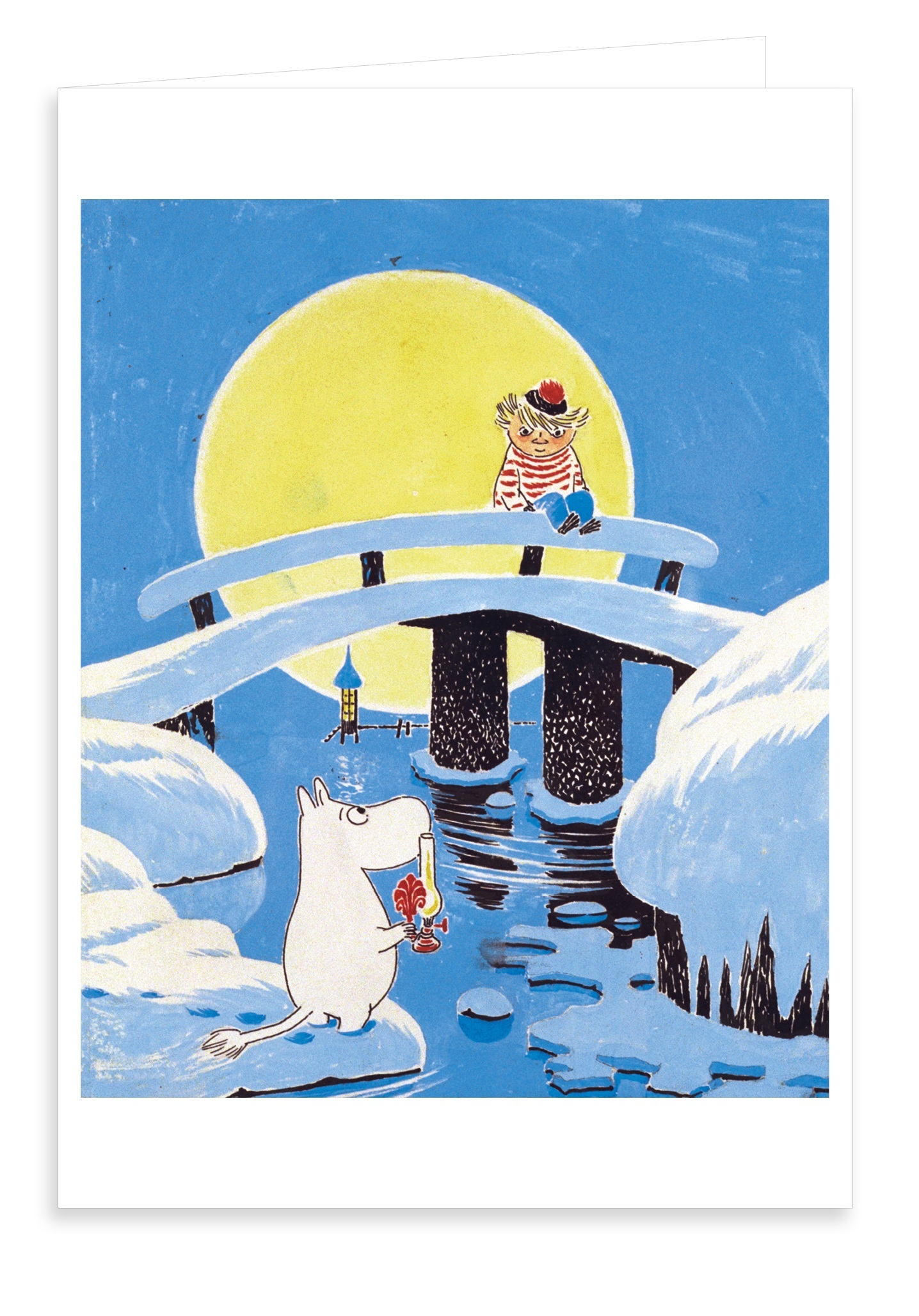 Putinki Greeting Card Moominland Midwinter Bridge