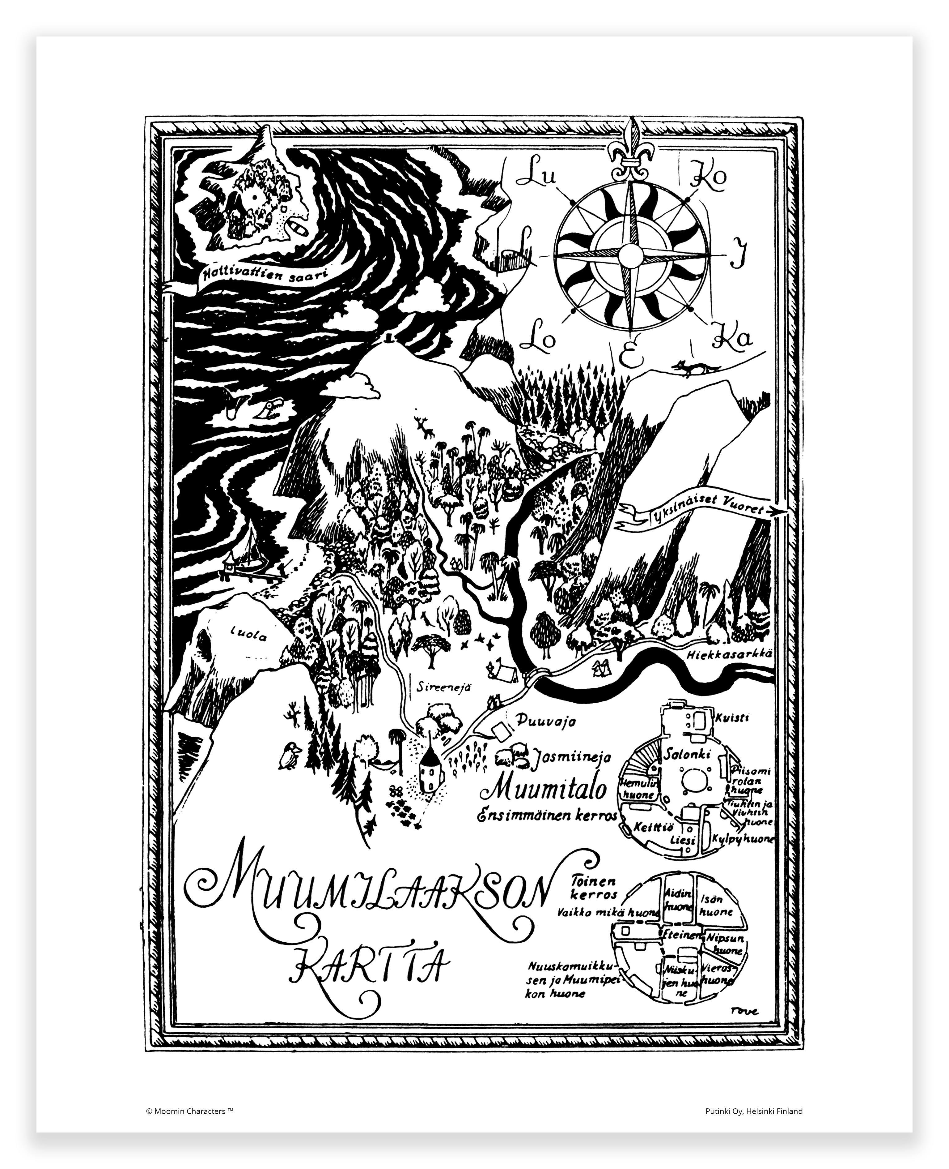 Putinki Poster Map of Moominvalley