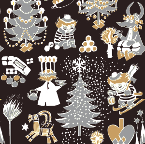 Suomen Kerta Oy Christmas Moomin napkin black