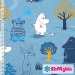 Stofflykke - Forest Walk Blue - Jersey fabric